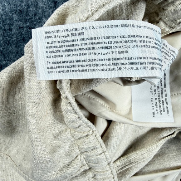 Hollister Womens XS Linen Blend Pants Pull On Baggy Wide Leg Beige 356F2681 - Picture 8 of 10